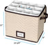 Wine Glass Storage Box with Dividers - Holds 12 Champagne Flute Glasses up to 10" Tall, Durable Quilted Microfiber Bin