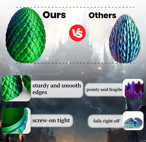Dimili 2 Pack 12 inch 3D Printed Mystery Dragon Egg, Extra Large Dragon Egg with Dragon Inside, Extra Long Dragon