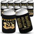 80th Birthday Decorations for Men & Women, 12-Pack Black & Gold Party Supplies, Beverage Can Cooler Sleeves