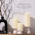 BASK Mottled Pillar Candles, Unscented Ivory Set of 3, Dripless, Smokeless for All Occasions
