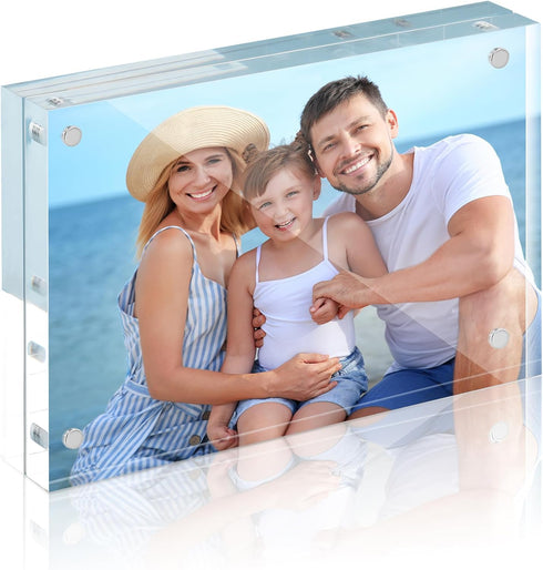 HOUSE DAY Acrylic Picture Frames 5x7, 1 Pack Magnetic 5x7 Picture Frame,