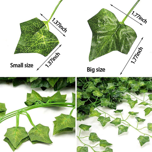 12 Pack Fake Vines with 100 LED String Light, Artificial Ivy Garland Hanging Plants for Bedroom Aesthetic Decor