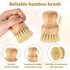 SynHHergyx 6 Packs Bamboo Dish Scrub Brushes Wok Brush Dish Scrubber Brush Kitchen Dishwashing Scrubber with Natural