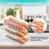 Automatic Rolling Egg Holder for Fridge, Stackable Container with Lid, Clear Plastic Egg Dispenser, Bin & Tray (1 Tier)