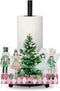 Yookeer Christmas Paper Towel Holder Nutcracker Floral Holly Buffalo Plaid Christmas Tree