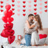 Whaline 4 Pack Heart Garland Banners, Valentine's Day String for Wedding, Party, Home Decorations