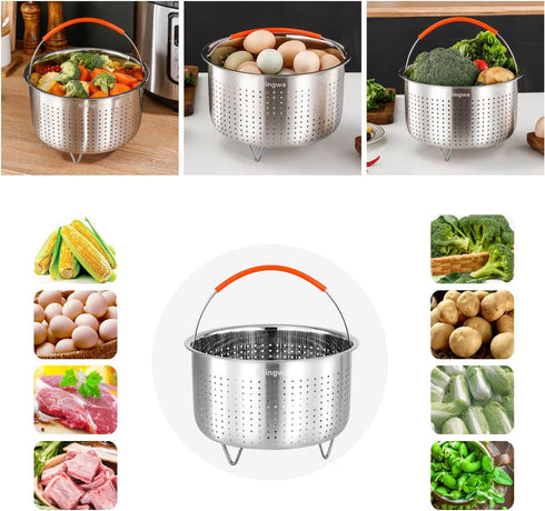 Steamer Basket for Instant Pot, Stainless Steel Vegetable Steamer Basket Insert for 8qt Pots
