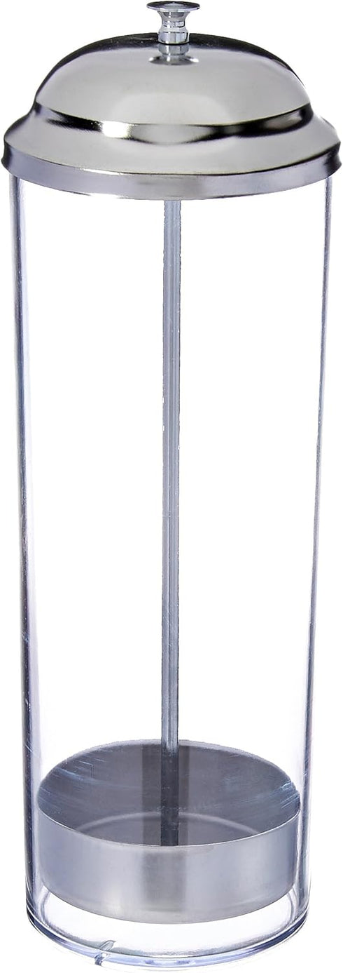 New Star Foodservice Stainless Steel Straw Dispenser - 3.5-Inch by 10.6-Inch, Clear