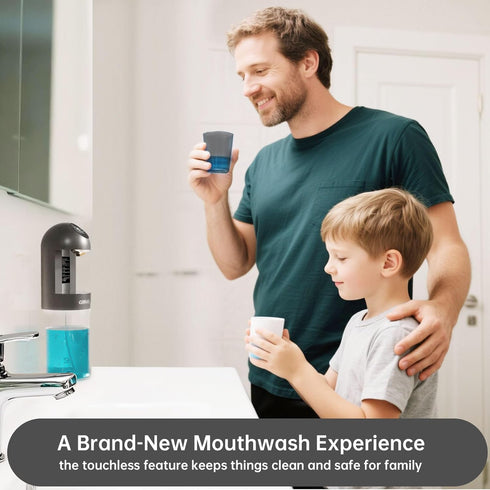 4 Sets 28.3 Oz Container,2 Upgraded Automatic Mouthwash Dispenser with Dispensing Levels for Bathroom-GIMUBABA Smart