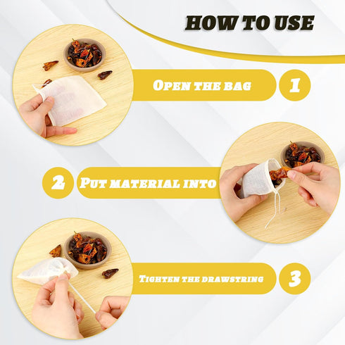 Spice Bags for Cooking, 30PCS Muslin Drawstring Soap Bags Reusable Empty Tea Bags for Loose Tea Sachet Bags Cheese Cloth Bags for Straining 3x4 Inch