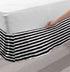 Lunarable Striped Bedskirt, Monochrome Watercolor Style Horizontal Stripes, King Size, Black White