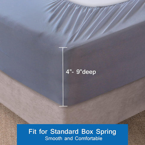 Twin Size Box Spring Cover Bed Skirts Wrap, 4 Side of The Mattress, Stretch & Snug Fit, Ultra Soft, Wrinkle Free,