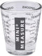 Kolder Mini Measure Heavy Glass, 20-Incremental Measurements, Multi-Purpose Liquid and Dry Measuring Shot Glass, Black