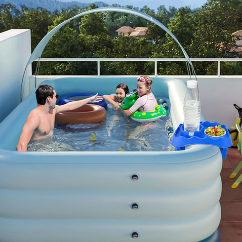 MININAI 2 Hot Tub Side Table Tray with Cup Holders, Foldable Drink Holder and Snacks Tray Outdoor Hot Tub Accessories