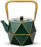Toptier Cast Iron Teapot, Stovetop Safe Japanese Cast Iron Tea Kettle, Diamond