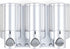 Better Living Aviva 3 Chamber Shower Dispenser, Wall Mount, 3 x 11 oz, Satin Silver, No Drill