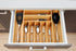 Umilife Large Expandable Kitchen Silverware Drawer Organizer, 2.5" Extra High Adjustable Divider with Curved Grooves