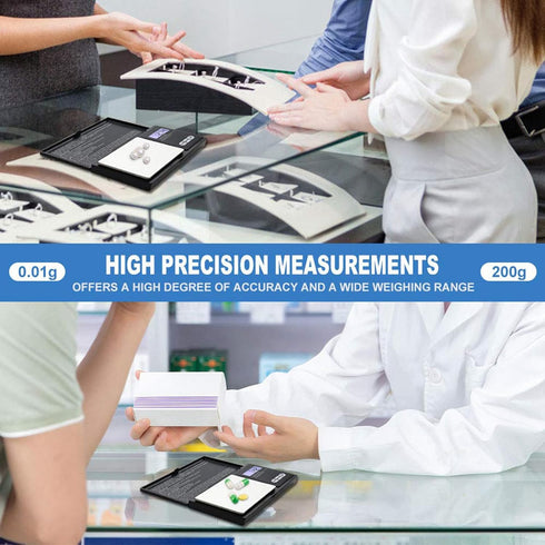 Digital Gram Scale, 200g 0.01g/0.001oz Weight Scale for Grain, Gold, Jewelry, LCD Display, Tare, Auto Off