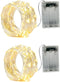 BXROIU 2 x 50LEDs Fairy Lights Battery Operated, Silver Wire 2 Mode