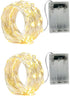 BXROIU 2 x 50LEDs Fairy Lights Battery Operated, Silver Wire 2 Mode