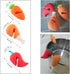6 Pack Pot Lid Lifter Silicone Heat Resistant Spill Proof Pan Cover Stand Holder Clip Steam Releaser Stopper for Soup Pots Kitchen Gadgets (Carrot, Pepper, Chicken Leg 3 Style) by NentMent