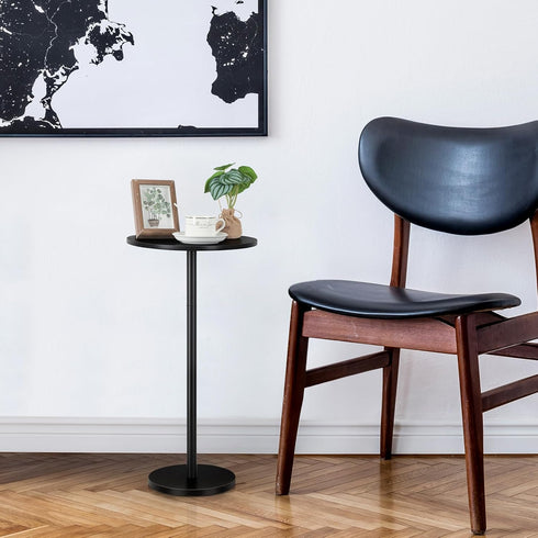 Vrisa Drink Table for Small Spaces Round Pedestal Small Modern Martini End Table Accent Side Table for Living Room