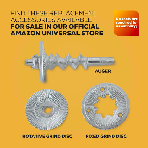 Corona Fixed Grind Disc Replacement Accessory for Corona Grain Mill, High and Low Hopper