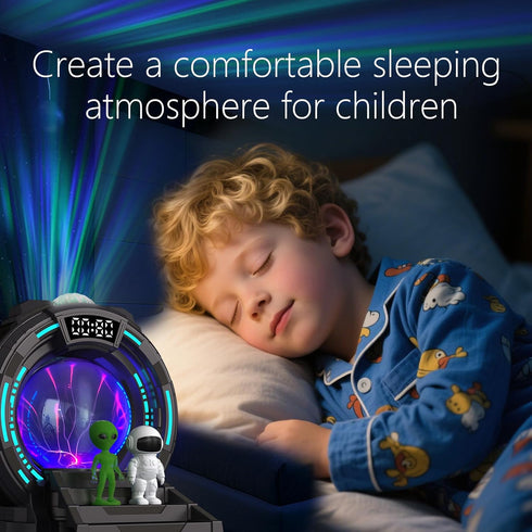 Astronaut Aurora Star Sky Projector,Plasma Globe Lamp/Star Light Projector for Children's Bedroom Sleep Aid Light,White