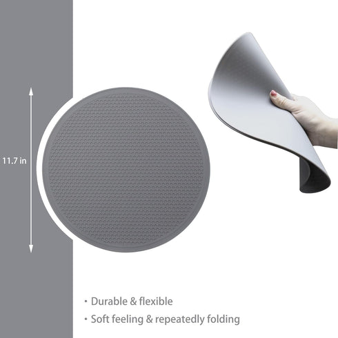 Silicone Microwave Mat - 11.7" x 11.7" - Protect From Spill Overs, Non-Slip Silicone Trivet Mats, Hot Pot Holders, Jar Opener,Silicone Drying Mat, Dishwasher Safe by Tongjude