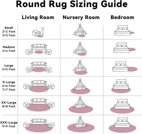 5 OLANLY Blush Round Rugs for Bedroom - Machine Washable, ft Circle Area Rugs for Living Room, Soft and Fluffy Shaggy
