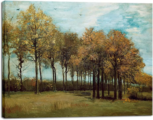 Wieco Art Autumn Landscape Canvas Prints of Vincent Van Gogh 1885 Famous Paintings Reproduction Wall Art for Home Decor