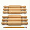 8-Inch Premium Kids Mini Rolling Pins (6-Pack) Splinter-Free, Non-Stick Hardwood for Baking,