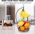 Countertop Livabber Fruit Basket Bowl with Banana Hanger, Modern Standing Fruit Vegetable Bowl Storage, with Banana