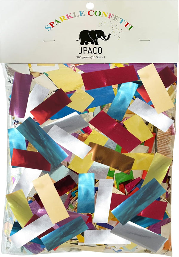 LARGE Metallic Confetti, Jumbo Mylar Rainbow Foil Bag for New Years, Birthdays, Weddings (300 Grams, 7,500 PCS)