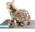 Golden Polyresin Elephant Statue, Lucky Collectible Figurine Gift Home Decor Feng Shui Ornament (Small)