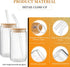 DWTS 4pcs Glass Cups with Lids & Straws - Coffee Tumbler Set, Drinking Glasses Gift with 2 Cleaning Brushes