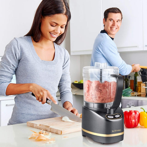 La Reveuse Electric Mini Food Processor with 200 Watts, 2-Cup Prep Bowl for Mincing, Chopping, Grinding, Blending