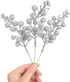 Lvydec 16pcs Christmas Glitter Berries Stems, 7.8" Artificial Picks for Christmas Tree Ornaments & DIY Wreath
