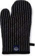 Encasa Homes Long Oven Mitts, 12" Heat Resistant Gloves (2 pc Set) for Kitchen Cooking & Baking - Butcher Stripes Black