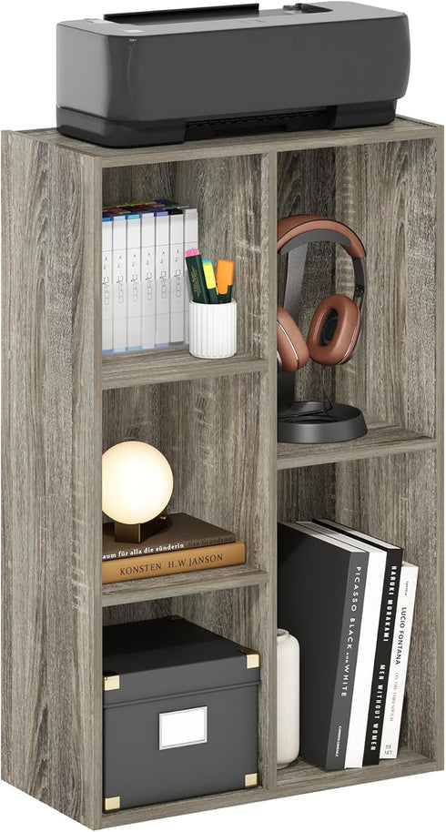 Furinno Luder 5-Cube Reversible Open Shelf, French Oak Design