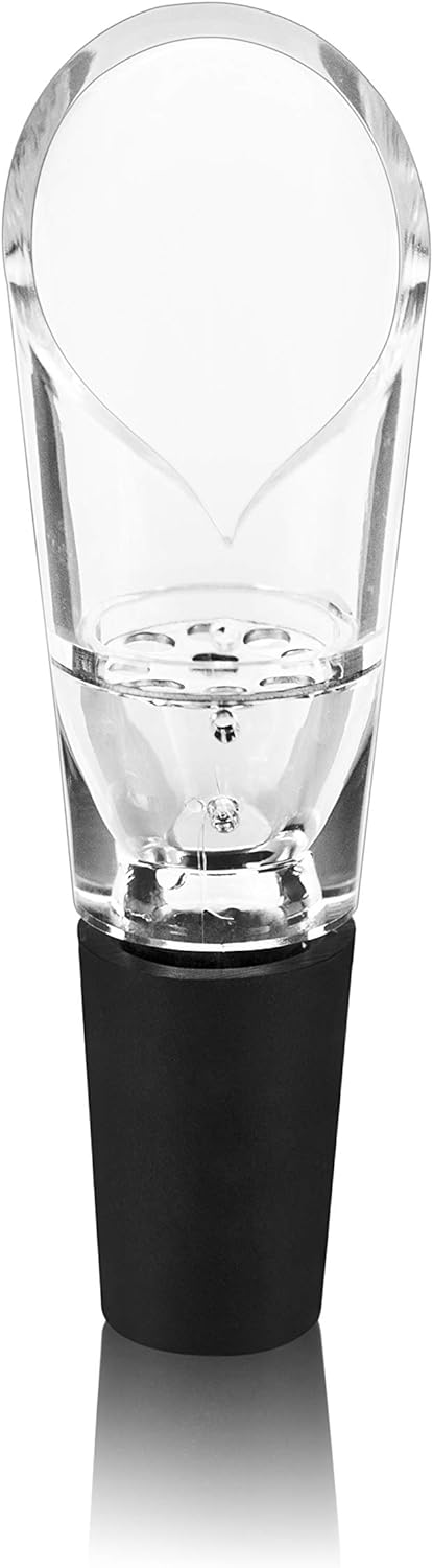 True Aerial Aerating Wine Pourer, Decant Wine Instantly with Drip-Free Pour Spout, Set of 1