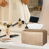 Tissue Box Cover Rectangle PU Leather Tissue Holder Facial Tissue Case Paper Organizer Dispenser for Bathroom, Vanity, Countertop, Tabletop, Car, Office, Gold by zoocatia