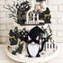 Upltowtme Black Cat Gnome Plush, 13.5" Handmade Scandinavian Tomte Figurine for Spring Farmhouse Decor, Gift for Cat