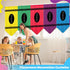 6 Decor(36" 24") SmoothNovelty Pcs School Classroom Curtains Back to Classroom Rainbow Colorful Crayon Curtains