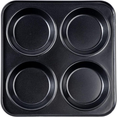 Muffin Top Pan Non Stick, 4 Cavity Baking Moon Pie Whoopie Pie, 4 Inch Yorkshire Pudding Pan for Oven