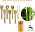 8PCS Rooster Wooden Cooking Spoons with Holder, Farmhouse Kitchen Decor Gifts for Women