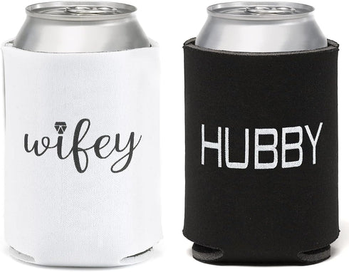Wedding Accessories Wifey and Hubby Can Coolers, Set of 2