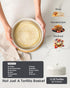 8.8 Inch FE Ceramic Tortilla Warmer,Lace Emboss Tortilla Holder with Lid for Taco Tuesday, Mexican Night and Party,Taco