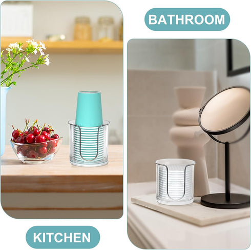 2 Pack Countertop 3 oz 3oz 4oz Bathroom Cup Dispenser - Bathroom Cup Holder for Dixie and Paper Cups - Mouthwash Cup
