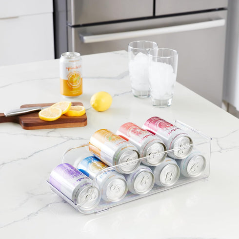 Set 3 iDesign Soda Can Dispenser for Refrigerator or Pantry - of - Clear - Made in USA